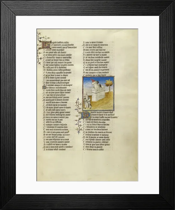 Framed Print : The Castle of Generosity Collapsing on the Path before the Personification of... about 1405. Creator: Unknown Framed Print : The Castle of Generosity Collapsing on the Path before the Personification of... about 1405. Creator: Unknown