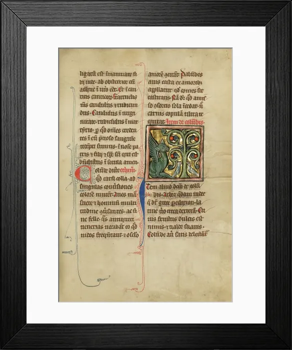 Framed Print : A Peridexion Tree; De Natura Avium; De Pastoribus et Ovibus; Bestiarium, 1277 or after. Creator: Unknown Framed Print : A Peridexion Tree; De Natura Avium; De Pastoribus et Ovibus; Bestiarium, 1277 or after. Creator: Unknown