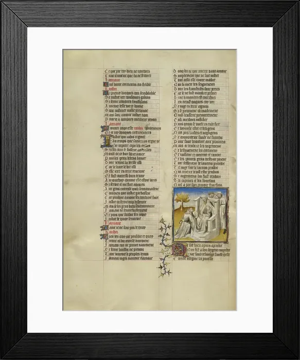 Framed Print : Virginius Kneeling with the Severed Head of his Daughter Virginia before the... about 1405. Creator: Unknown