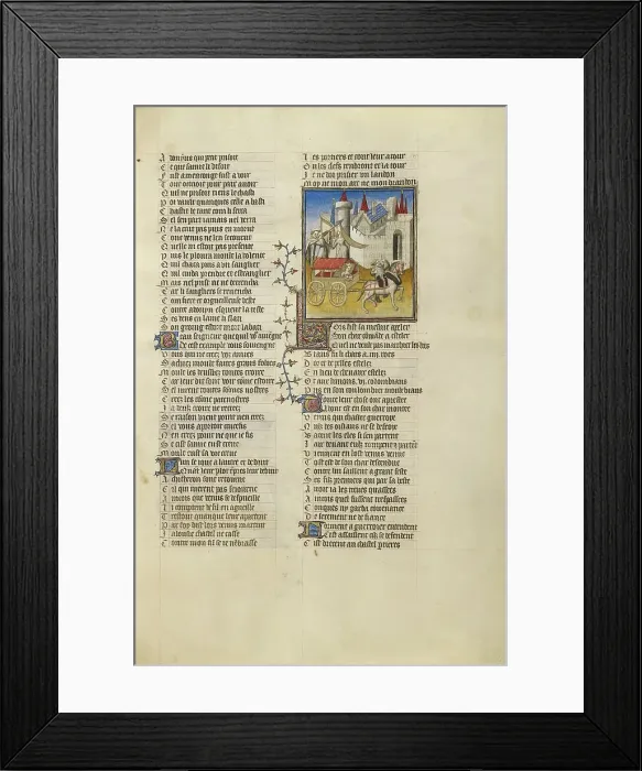 Framed Print : Venus Arriving at the Castle in her Chariot; Roman de la Rose, about 1405. Creator: Unknown Framed Print : Venus Arriving at the Castle in her Chariot; Roman de la Rose, about 1405. Creator: Unknown