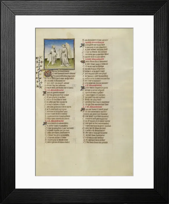 Framed Print : The God of Love Giving a List of Ten Commands to the Lover; Roman de la Rose, about 1405. Creator: Unknown Framed Print : The God of Love Giving a List of Ten Commands to the Lover; Roman de la Rose, about 1405. Creator: Unknown