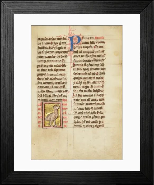 Framed Print : An Ostrich; De Natura Avium; De Pastoribus et Ovibus; Bestiarium, 1277 or after. Creator: Unknown Framed Print : An Ostrich; De Natura Avium; De Pastoribus et Ovibus; Bestiarium, 1277 or after. Creator: Unknown