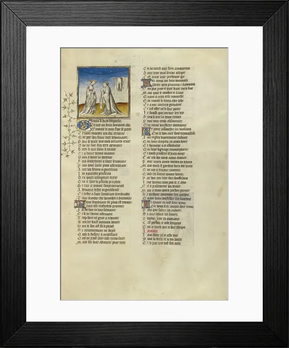 Framed Print : The Personification of Nature Giving Genius a Letter to the God of Love, about 1405. Creator: Unknown Framed Print : The Personification of Nature Giving Genius a Letter to the God of Love, about 1405. Creator: Unknown