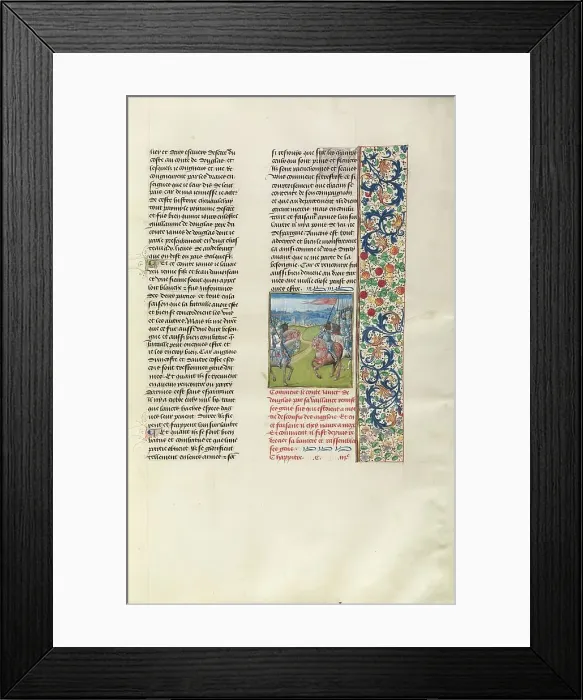 Framed Print : James Douglas and Henry Percy Facing Each Other; Chroniques (Book Three), about 1480-1483. Creator: Unknown Framed Print : James Douglas and Henry Percy Facing Each Other; Chroniques (Book Three), about 1480-1483. Creator: Unknown