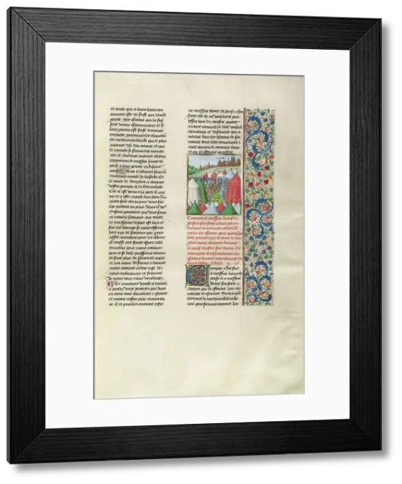 Framed Print : Henry Percy and his Brothers Meeting the Troops of Douglas at Newcastle, c1388, about 1480-1483. Creator: Unknown Framed Print : Henry Percy and his Brothers Meeting the Troops of Douglas at Newcastle, c1388, about 1480-1483. Creator: Unknown