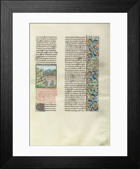 Framed Print : The War between England and Scotland, c1385; Chroniques (Book Three), about 1480-1483. Creator: Unknown Framed Print : The War between England and Scotland, c1385; Chroniques (Book Three), about 1480-1483. Creator: Unknown