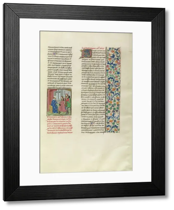 Framed Print : The King of France Sending a Messenger to the German Emperor, c1380s, about 1480-1483. Creator: Unknown Framed Print : The King of France Sending a Messenger to the German Emperor, c1380s, about 1480-1483. Creator: Unknown
