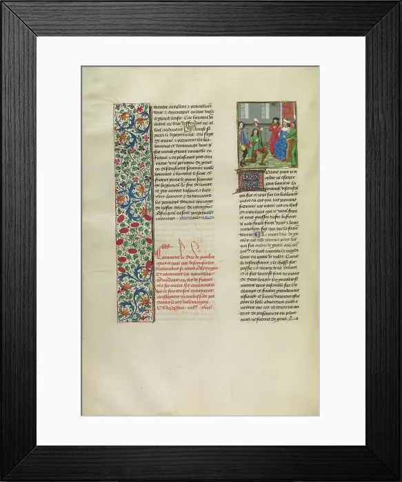 Framed Print : The Duke of Gelders Sending a Messenger to the King of France c1380s, about 1480-1483. Creator: Unknown Framed Print : The Duke of Gelders Sending a Messenger to the King of France c1380s, about 1480-1483. Creator: Unknown