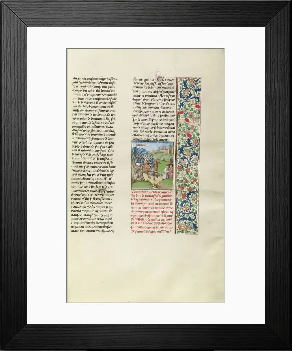 Framed Print : The Spanish and French Capturing Lands in Galicia, c1380s; Chroniques (Book Three), about 1480-1483. Creator: Unknown Framed Print : The Spanish and French Capturing Lands in Galicia, c1380s; Chroniques (Book Three), about 1480-1483. Creator: Unknown