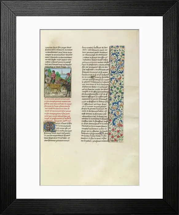 Framed Print : Perrot le Biernois Departing from Montferrant, c1380s; Chroniques (Book Three), about 1480-1483. Creator: Unknown Framed Print : Perrot le Biernois Departing from Montferrant, c1380s; Chroniques (Book Three), about 1480-1483. Creator: Unknown