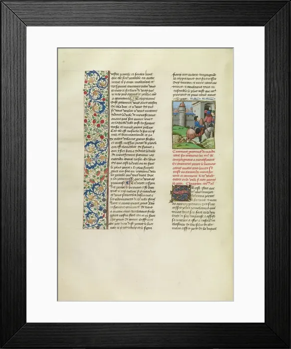 Framed Print : Geronnet de Maudurant Returning to Montferrant, c1380s; Chroniques (Book Three), about 1480-1483. Creator: Unknown Framed Print : Geronnet de Maudurant Returning to Montferrant, c1380s; Chroniques (Book Three), about 1480-1483. Creator: Unknown