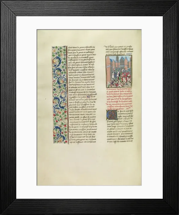 Framed Print : Jean de Bonne Lance Defeating the English, c1380s; Chroniques (Book Three), about 1480-1483. Creator: Unknown Framed Print : Jean de Bonne Lance Defeating the English, c1380s; Chroniques (Book Three), about 1480-1483. Creator: Unknown