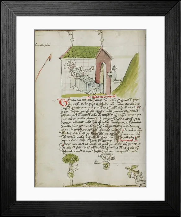 Framed Print : A Child in a House and a Woman with a Child: An Eagle with a Snail... third quarter of 15th cent. Creator: Unknown Framed Print : A Child in a House and a Woman with a Child: An Eagle with a Snail... third quarter of 15th cent. Creator: Unknown