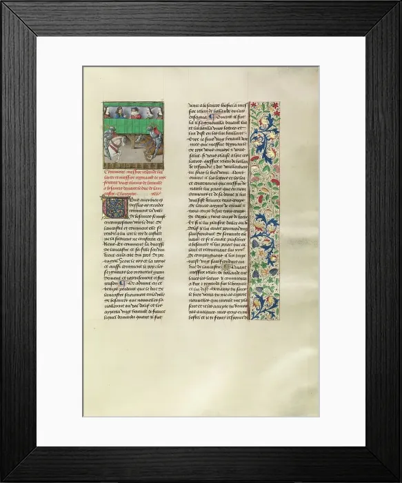 Framed Print : Thomas of Holland and Jean de Roye Jousting at Betanzos, c1387. Creator: Unknown Framed Print : Thomas of Holland and Jean de Roye Jousting at Betanzos, c1387. Creator: Unknown