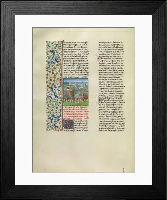 Framed Print : John of Gaunt Traveling to Santiago de Compostela, c1380s; Chroniques (Book Three), about 1480-1483. Creator: Unknown Framed Print : John of Gaunt Traveling to Santiago de Compostela, c1380s; Chroniques (Book Three), about 1480-1483. Creator: Unknown