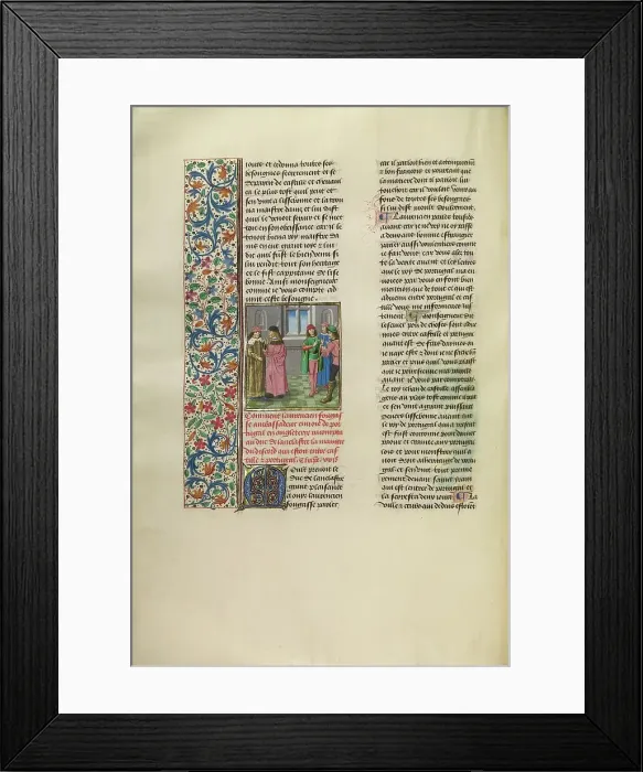 Framed Print : The Portuguese Ambassador Lawrence Fongasse before John of Gaunt, Duke of Lancaster, c1380s. Creator: Unknown Framed Print : The Portuguese Ambassador Lawrence Fongasse before John of Gaunt, Duke of Lancaster, c1380s. Creator: Unknown