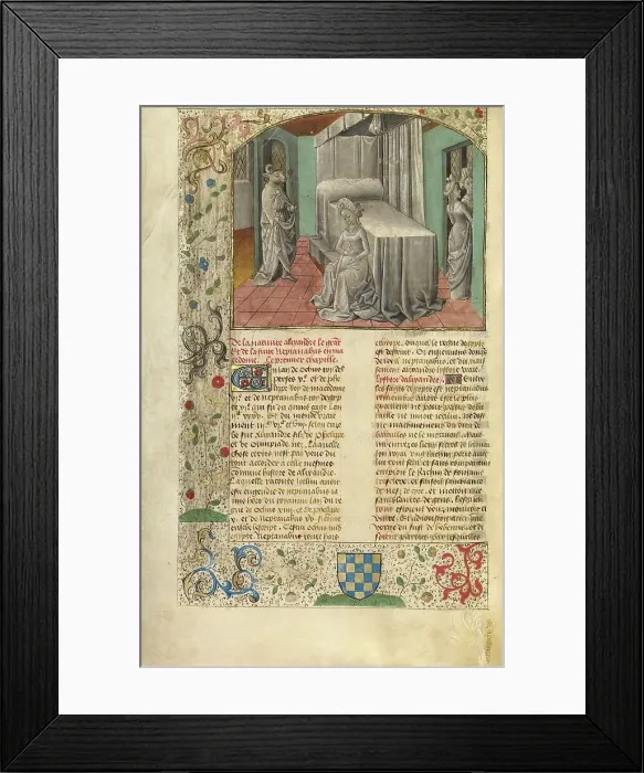 Framed Print : The Conception of Alexander the Great; Miroir Historial, about 1475. Creator: Unknown Framed Print : The Conception of Alexander the Great; Miroir Historial, about 1475. Creator: Unknown