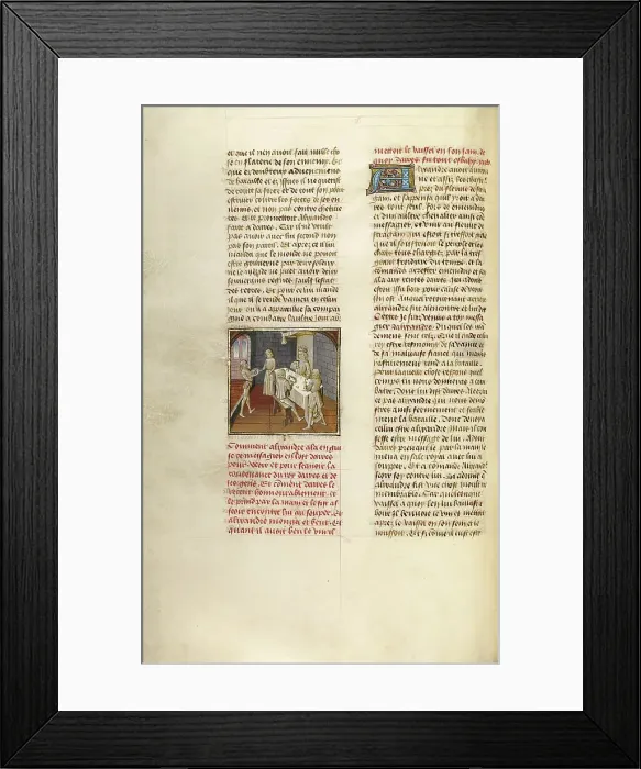 Framed Print : The Feast of Darius in Honor of Alexander the Great; Miroir Historial, about 1475. Creator: Unknown Framed Print : The Feast of Darius in Honor of Alexander the Great; Miroir Historial, about 1475. Creator: Unknown