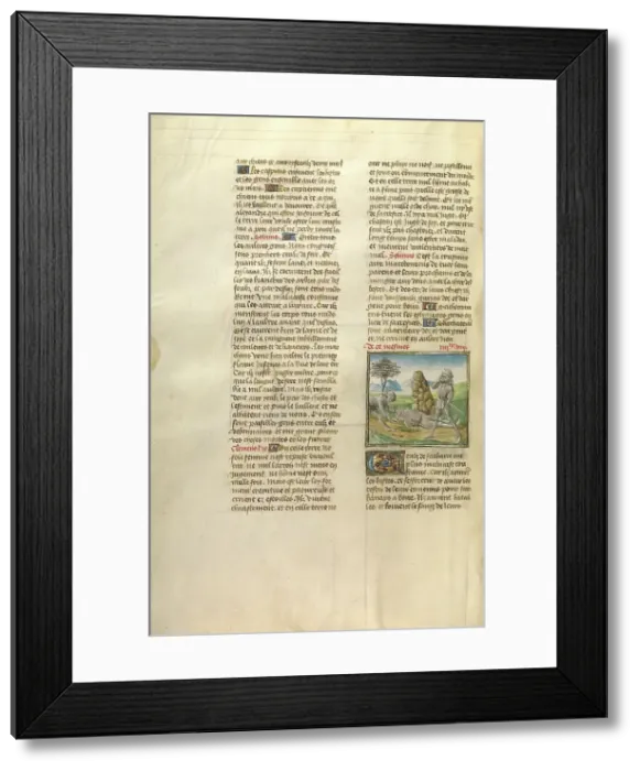 Framed Print : A Scythian Drinking the Blood of a Slain Enemy; Miroir Historial, about 1475. Creator: Unknown Framed Print : A Scythian Drinking the Blood of a Slain Enemy; Miroir Historial, about 1475. Creator: Unknown