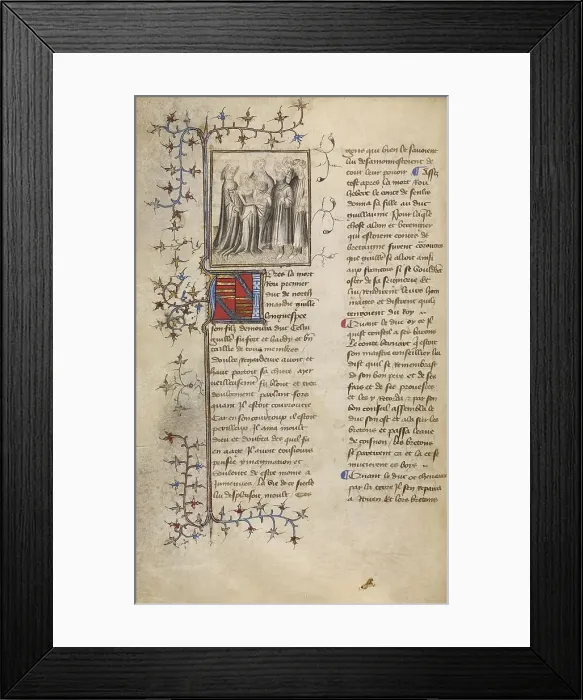 Framed Print : The Marriage of William I with the Daughter of Count Herbert de Senlis, about 1400-1415. Creator: Unknown Framed Print : The Marriage of William I with the Daughter of Count Herbert de Senlis, about 1400-1415. Creator: Unknown