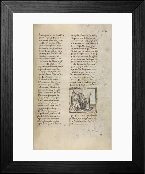 Framed Print : The Bishop of Rouen Presenting the Ducal Sword to Richard I; Chronique de Normandie, about 1400-1415 Creator: Unknown Framed Print : The Bishop of Rouen Presenting the Ducal Sword to Richard I; Chronique de Normandie, about 1400-1415 Creator: Unknown