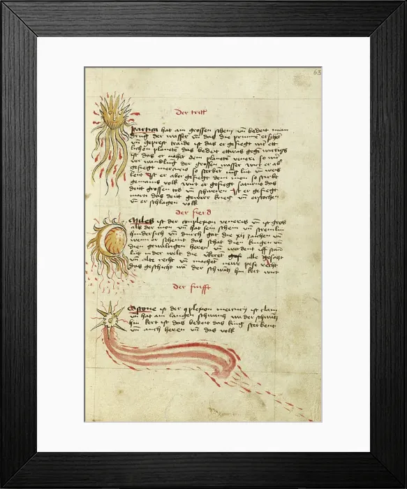 Framed Print : Comets, shortly after 1464. Creator: Unknown Framed Print : Comets, shortly after 1464. Creator: Unknown
