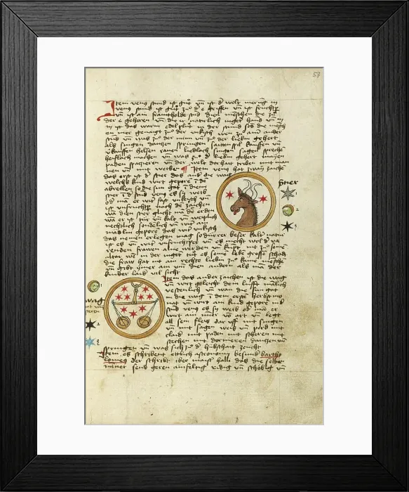 Framed Print : Taurus: Libra, shortly after 1464. Creator: Unknown Framed Print : Taurus: Libra, shortly after 1464. Creator: Unknown