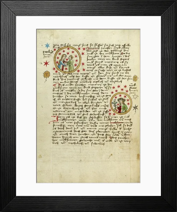 Framed Print : Gemini: Virgo, shortly after 1464. Creator: Unknown Framed Print : Gemini: Virgo, shortly after 1464. Creator: Unknown