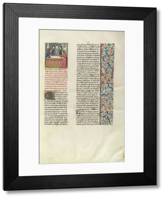 Framed Print : The Duchess of Lancaster Burying her Husband in the Cathedral of Seville, c1390s, about 1480-1483. Creator: Unknown Framed Print : The Duchess of Lancaster Burying her Husband in the Cathedral of Seville, c1390s, about 1480-1483. Creator: Unknown