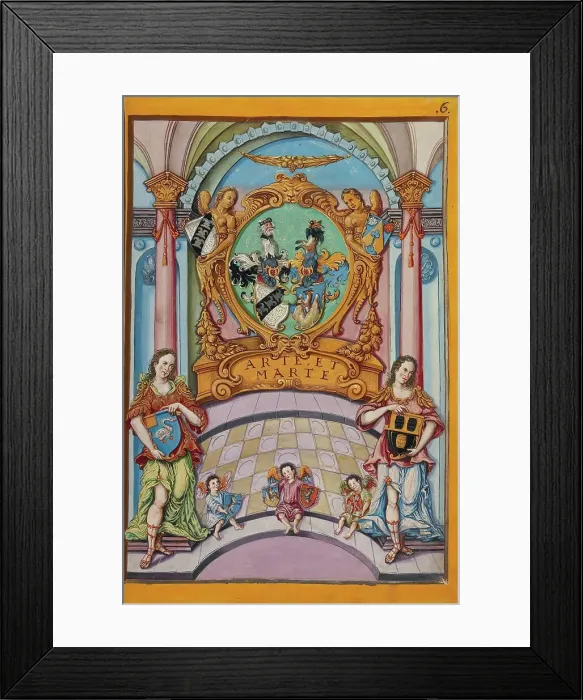 Framed Print : Second Frontispiece with the Derrer Coat of Arms; Genealogy of the Derrer Family, about 1626-1711. Creator: Unknown Framed Print : Second Frontispiece with the Derrer Coat of Arms; Genealogy of the Derrer Family, about 1626-1711. Creator: Unknown