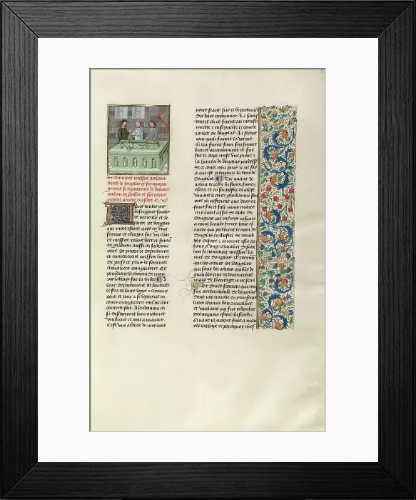 Framed Print : James Douglas Buried in Melrose Abbey, c1388; Chroniques (Book Three), about 1480-1483. Creator: Unknown Framed Print : James Douglas Buried in Melrose Abbey, c1388; Chroniques (Book Three), about 1480-1483. Creator: Unknown