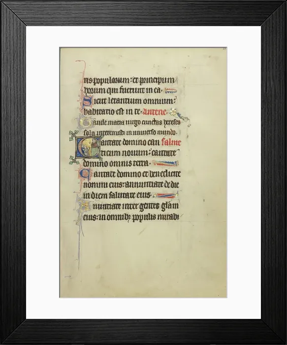 Framed Print : Initial C: A Monk, possibly Franciscan, Preaching from a Pulpit; Ruskin Hours, about 1300. Creator: Unknown Framed Print : Initial C: A Monk, possibly Franciscan, Preaching from a Pulpit; Ruskin Hours, about 1300. Creator: Unknown