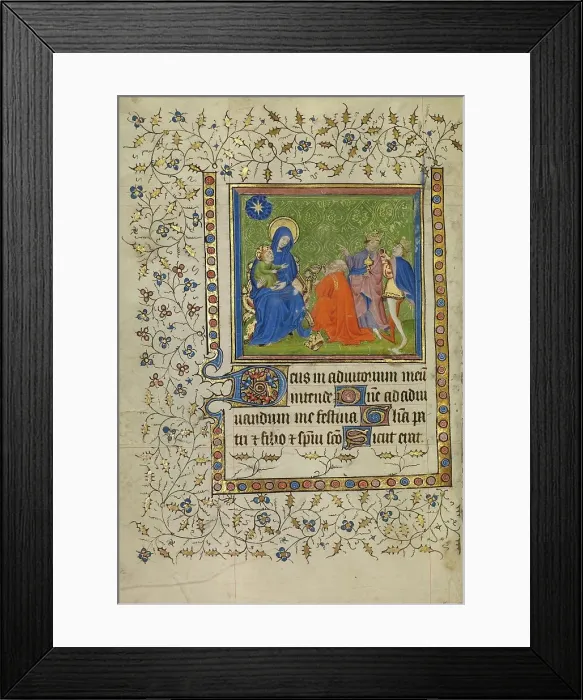 Framed Print : The Adoration of the Magi; Book of Hours, about 1400-1410. Creator: Unknown Framed Print : The Adoration of the Magi; Book of Hours, about 1400-1410. Creator: Unknown