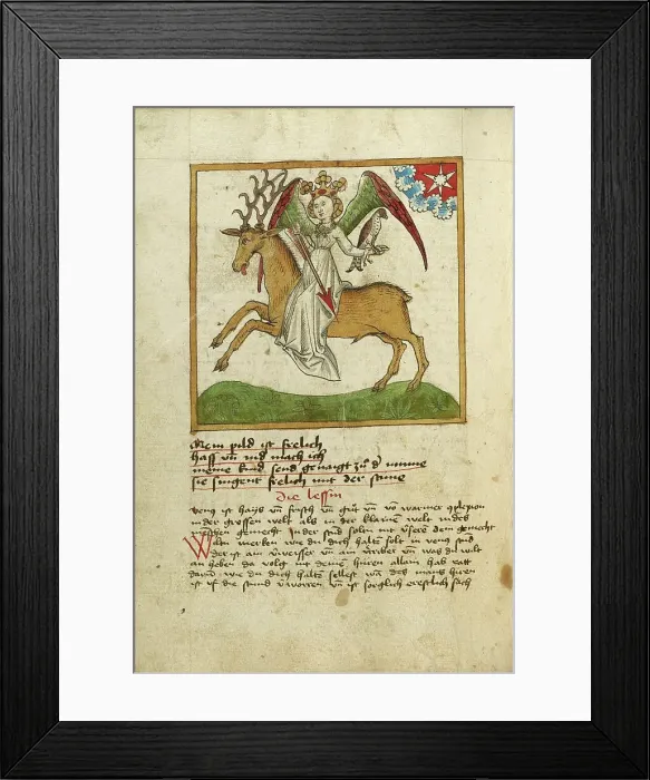 Framed Print : Venus Riding a Stag, shortly after 1464. Creator: Unknown Framed Print : Venus Riding a Stag, shortly after 1464. Creator: Unknown