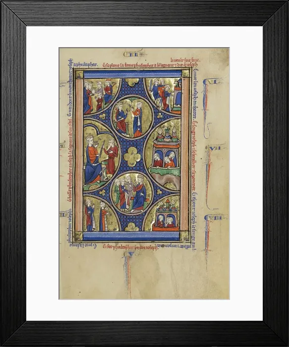 Framed Print : Scenes from the Life of Joseph; Wenceslaus Psalter, about 1250-1260. Creator: Unknown Framed Print : Scenes from the Life of Joseph; Wenceslaus Psalter, about 1250-1260. Creator: Unknown