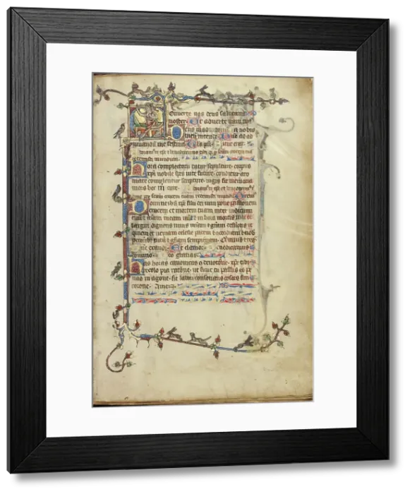 Framed Print : Initial C: The Resurrection; Ruskin Hours, about 1300. Creator: Unknown