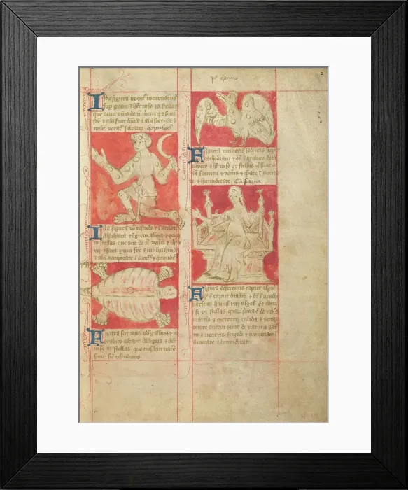 Framed Print : Constellation; Astronomical and Medical Miscellany, late 14th century, shortly after 1386. Creator: Unknown Framed Print : Constellation; Astronomical and Medical Miscellany, late 14th century, shortly after 1386. Creator: Unknown
