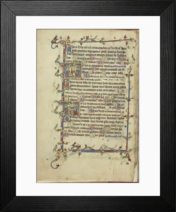 Framed Print : Initial D: The Crucifixion: Initial D: The Deposition; Ruskin Hours, about 1300. Creator: Unknown Framed Print : Initial D: The Crucifixion: Initial D: The Deposition; Ruskin Hours, about 1300. Creator: Unknown