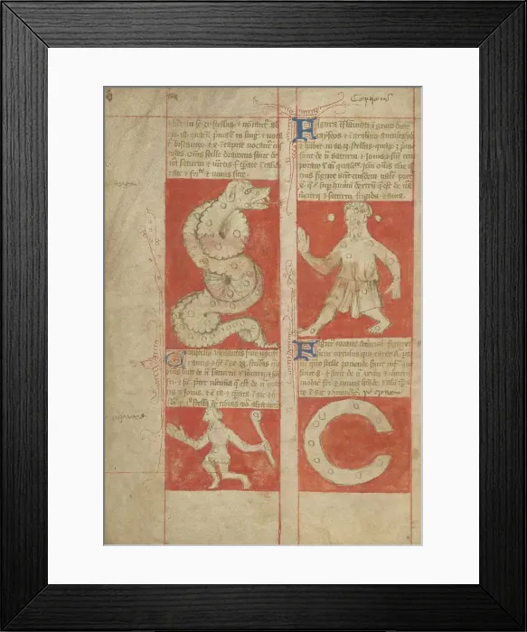 Framed Print : Constellation; Astronomical and Medical Miscellany, late 14th century, shortly after 1386. Creator: Unknown Framed Print : Constellation; Astronomical and Medical Miscellany, late 14th century, shortly after 1386. Creator: Unknown