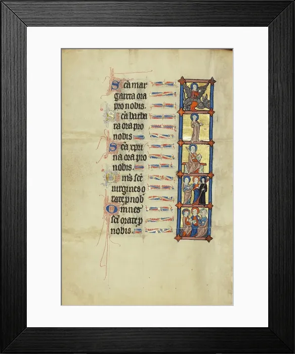 Framed Print : Saint Margaret and the Dragon: Saint Barbara with a Book: Saint Christina: Two... about 1300. Creator: Unknown Framed Print : Saint Margaret and the Dragon: Saint Barbara with a Book: Saint Christina: Two... about 1300. Creator: Unknown