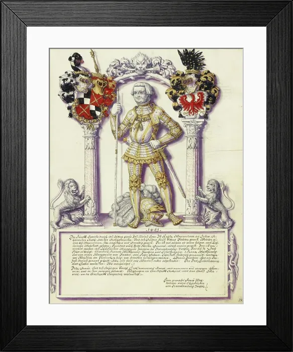 Framed Print : Eitelfriedrich V Hohenzollern; Chronicle of the Hohenzollern Family, about 1572. Creator: Jorg Ziegler Framed Print : Eitelfriedrich V Hohenzollern; Chronicle of the Hohenzollern Family, about 1572. Creator: Jorg Ziegler