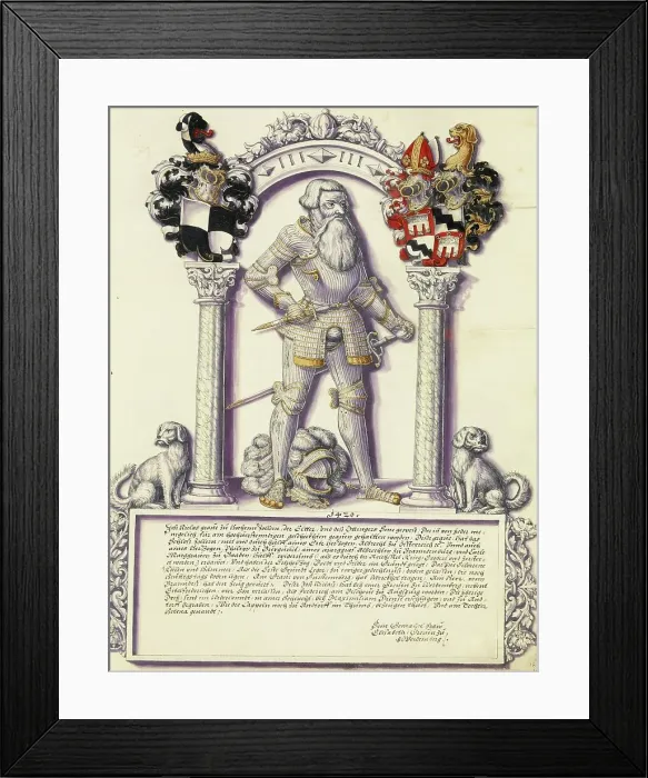 Framed Print : Jost Nicholas Hohenzollern; Chronicle of the Hohenzollern Family, about 1572. Creator: Jorg Ziegler Framed Print : Jost Nicholas Hohenzollern; Chronicle of the Hohenzollern Family, about 1572. Creator: Jorg Ziegler