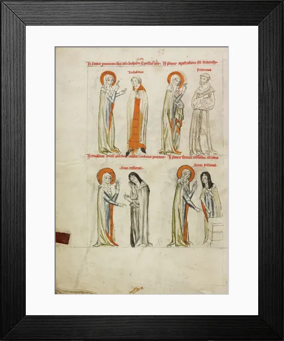 Framed Print : Saint Hedwig Prophesying the Sufferings of Procurator Luthod: Saint Hedwig Discovering... 1353. Creator: Unknown Framed Print : Saint Hedwig Prophesying the Sufferings of Procurator Luthod: Saint Hedwig Discovering... 1353. Creator: Unknown