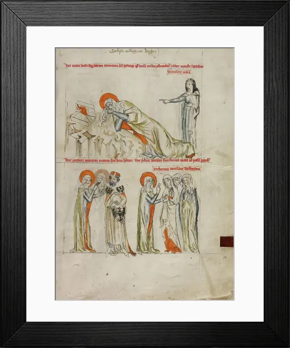 Framed Print : While Saint Hedwig Sleeps, a Candle Falls onto Her Book but Does Not Burn, 1353. Creator: Unknown Framed Print : While Saint Hedwig Sleeps, a Candle Falls onto Her Book but Does Not Burn, 1353. Creator: Unknown