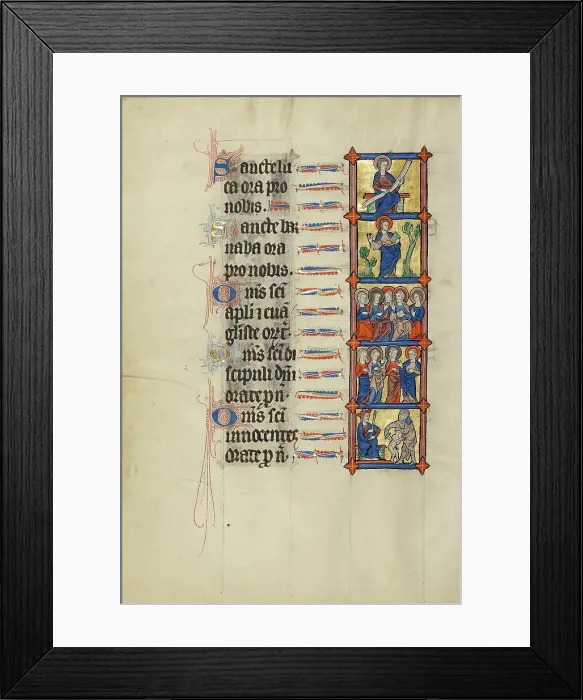 Framed Print : Saint Luke Enthroned: Saint Barnabas with a Book: Five Apostles Enthroned: Three... about 1300. Creator: Unknown Framed Print : Saint Luke Enthroned: Saint Barnabas with a Book: Five Apostles Enthroned: Three... about 1300. Creator: Unknown