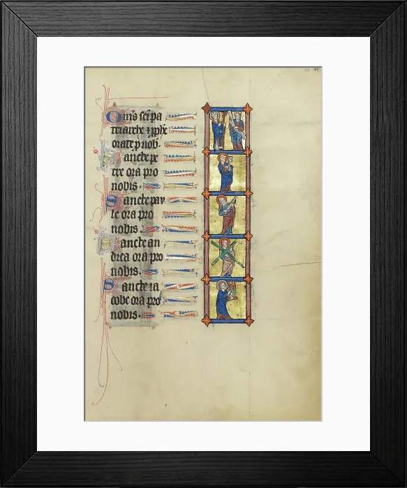 Framed Print : A Nimbed Bishop with a Staff and a Prophet: Saint Peter with a Key: Saint Paul with... about 1300. Creator: Unknown Framed Print : A Nimbed Bishop with a Staff and a Prophet: Saint Peter with a Key: Saint Paul with... about 1300. Creator: Unknown