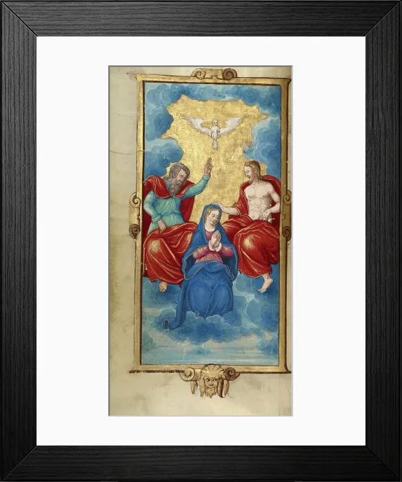 Framed Print : The Coronation of the Virgin; Book of Hours, 1544. Creator: Unknown Framed Print : The Coronation of the Virgin; Book of Hours, 1544. Creator: Unknown