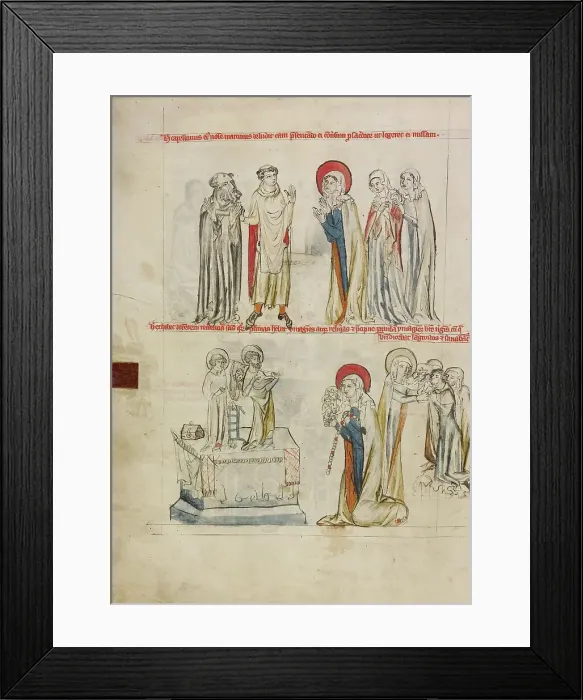 Framed Print : The Simplicity of Saint Hedwig: Saint Hedwig Worshipping Images of Saints and of the... 1353. Creator: Unknown Framed Print : The Simplicity of Saint Hedwig: Saint Hedwig Worshipping Images of Saints and of the... 1353. Creator: Unknown