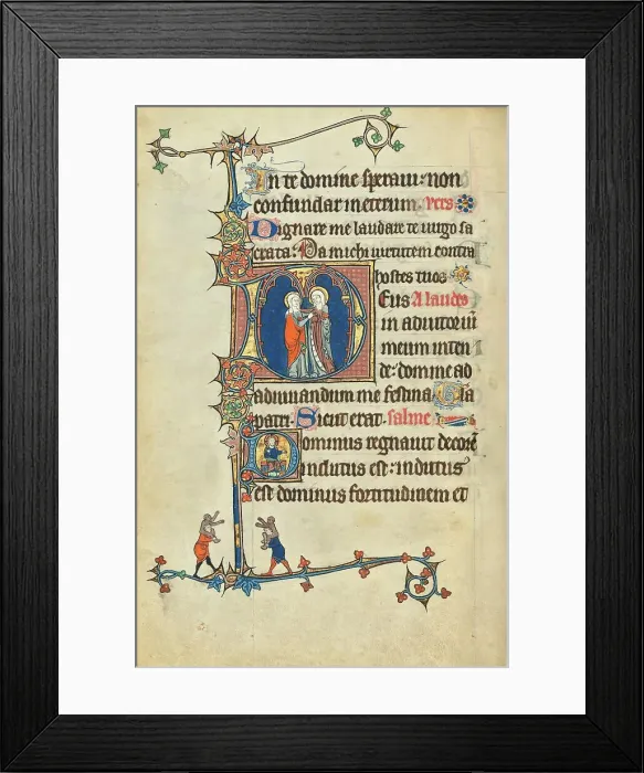 Framed Print : Initial D: The Visitation: Initial D: The Lord Enthroned; Ruskin Hours, about 1300. Creator: Unknown Framed Print : Initial D: The Visitation: Initial D: The Lord Enthroned; Ruskin Hours, about 1300. Creator: Unknown