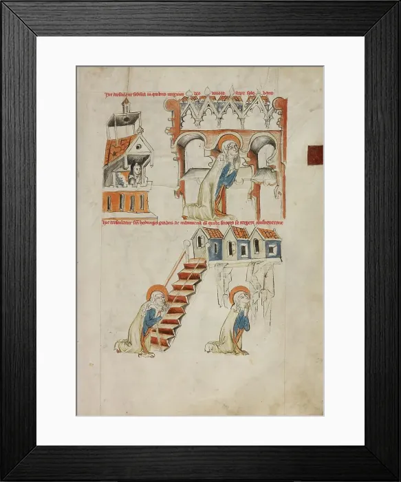 Framed Print : Saint Hedwig Kissing the Choirstalls at the Convent Trebnitz, 1353. Creator: Unknown Framed Print : Saint Hedwig Kissing the Choirstalls at the Convent Trebnitz, 1353. Creator: Unknown